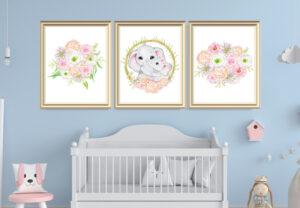 mom baby elephant art set