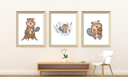 otter wall décor set of 3