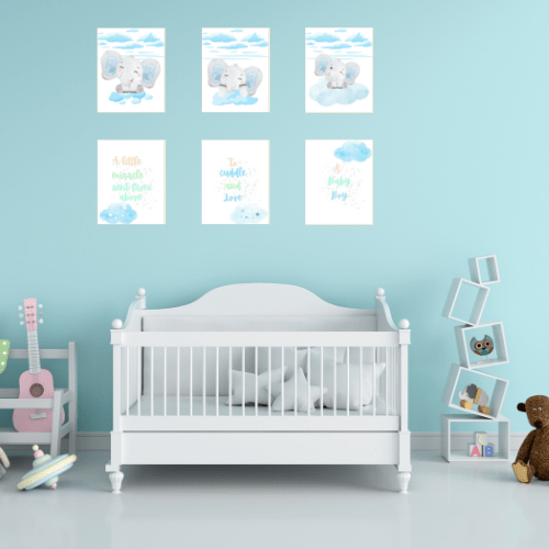 printable cute elephant wall art