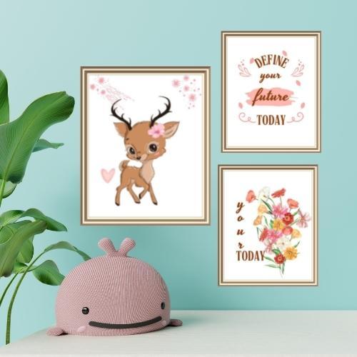 printable deer nursery wall art