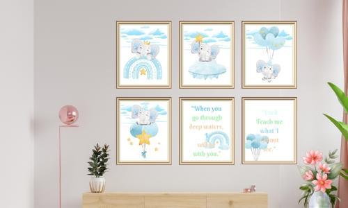 printable elephant art for nursery