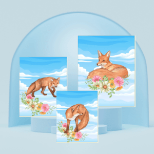 printable fox wall art prints