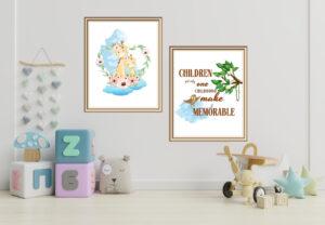 printable giraffe family wall art