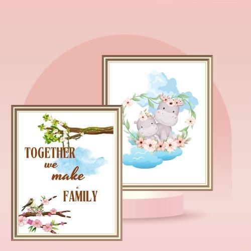 printable rhino and baby prints