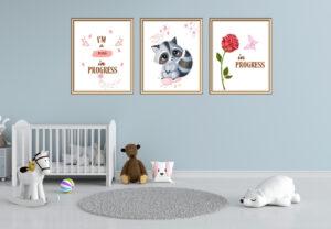 raccoon wall art set