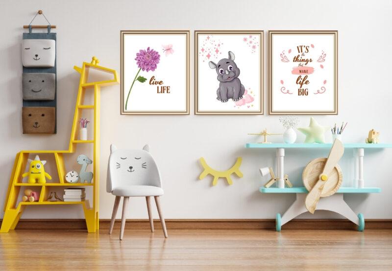 rhino wall art set