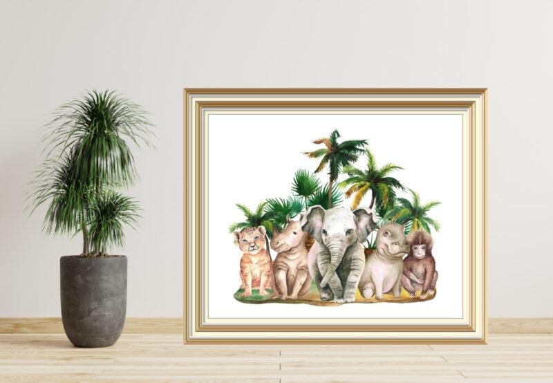 safari animal wall art