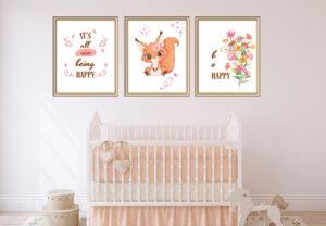 squirrel wall art set