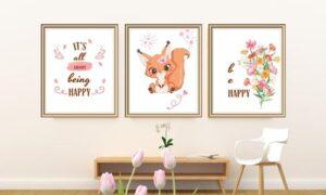 squirrel wall art set of 3