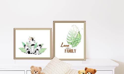 zebra family wall art set