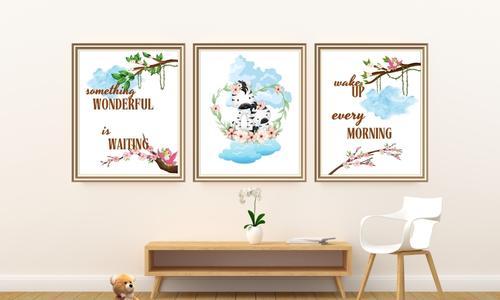 zebra wall art prints set