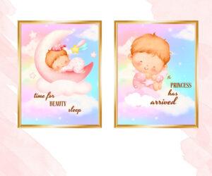 adorable baby feet art set of two