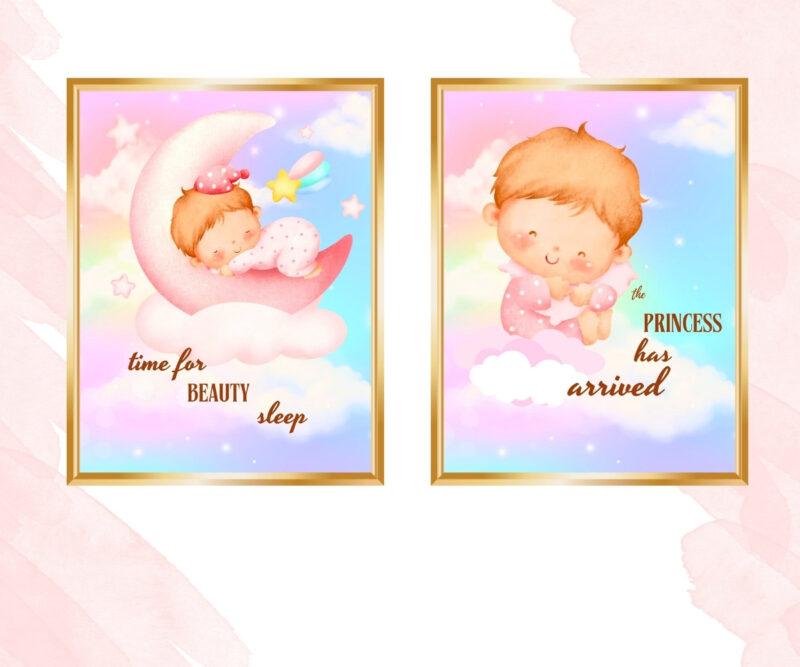 adorable baby feet art set of two