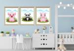 baby animal wall art set