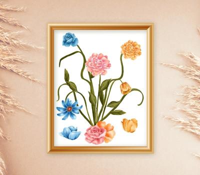 boho floral art