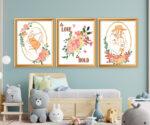 caring heart wall art set of 3