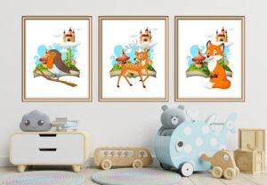 cute and cuddly animals art set