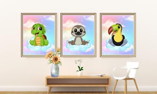 cute animal wall décor set of 3