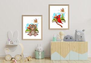 fantasy animal wall art set