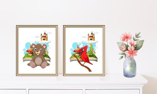 fantasy animal wall art set of 2