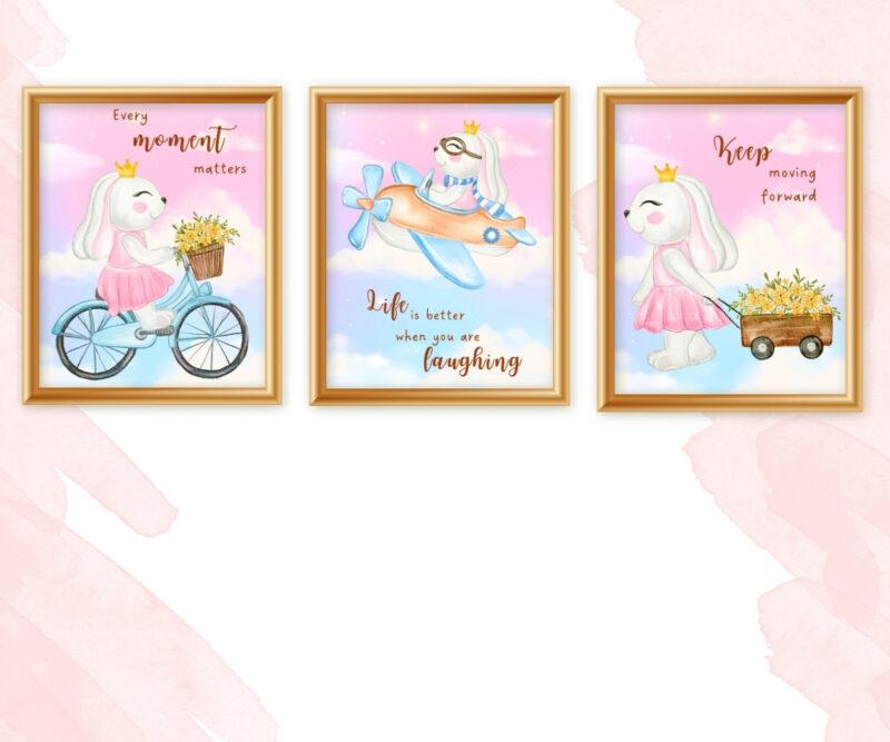 gentle hearts nursery prints set