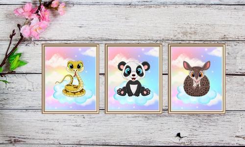 goofy animal wall art set