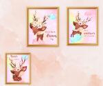 majestic antlers art prints set