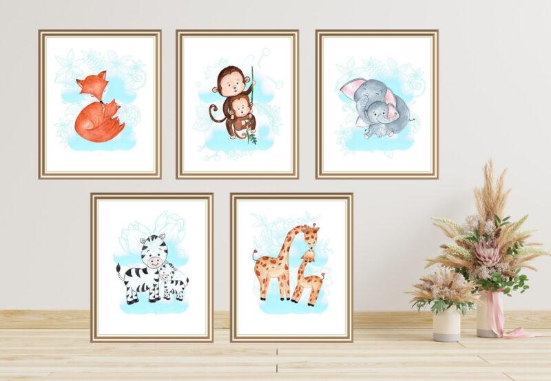 printable animal wall art set