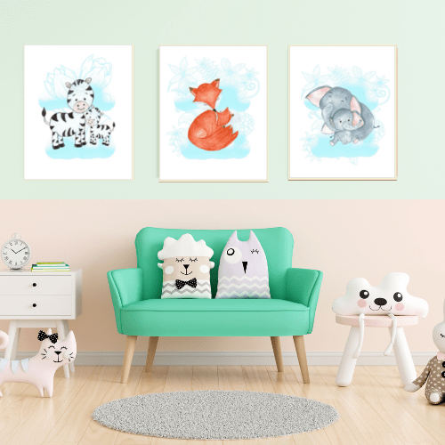 printable animal wall art set of 3