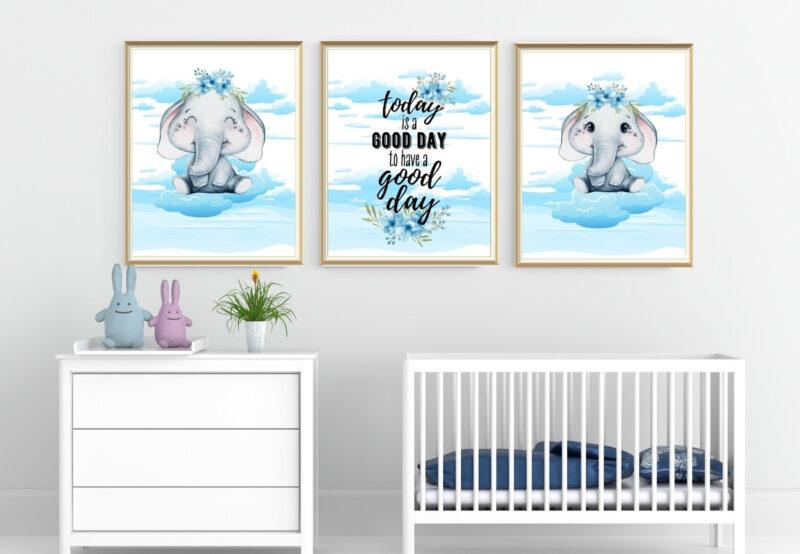 printable elephant art set