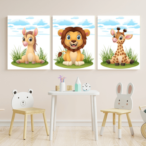 printable playful baby animal prints