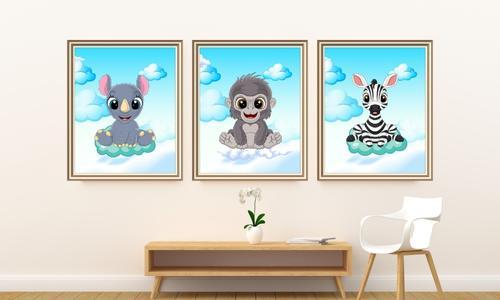 whimsical nursery wall art set of 3